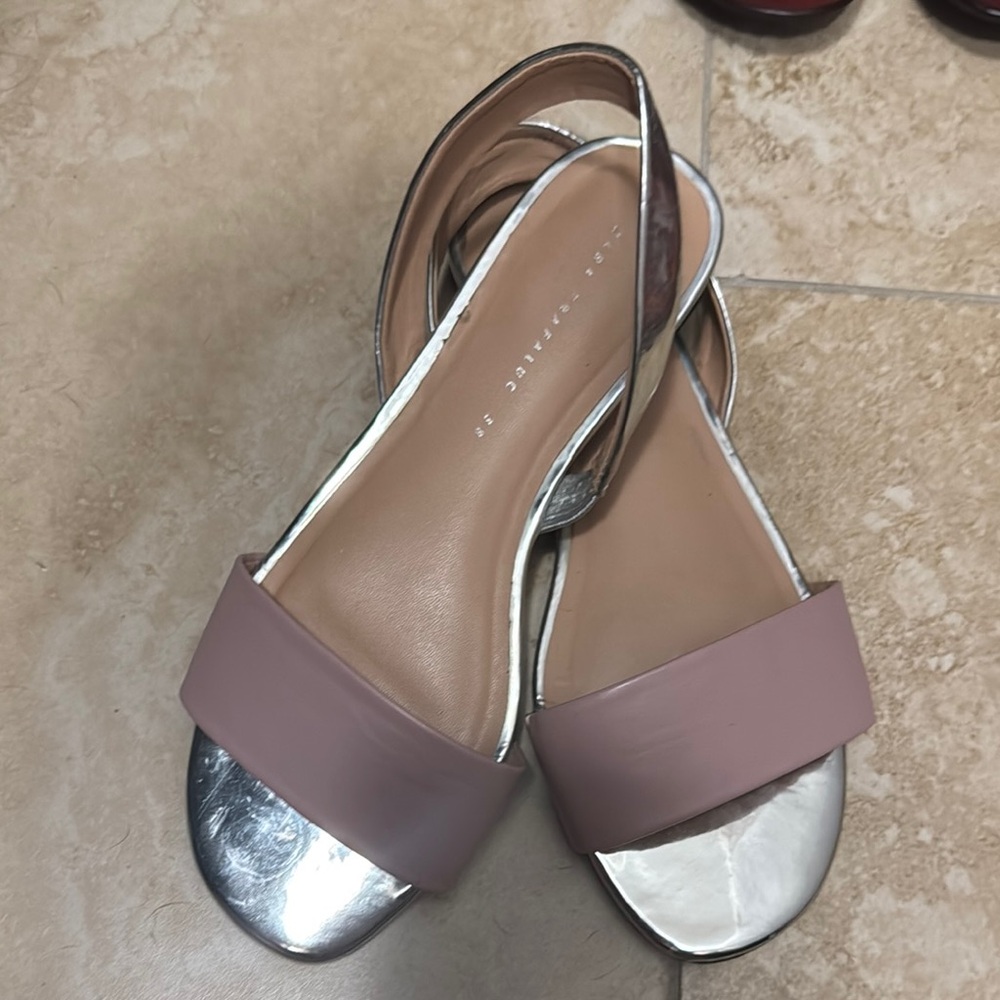 Chic Silver and Pink Sandals